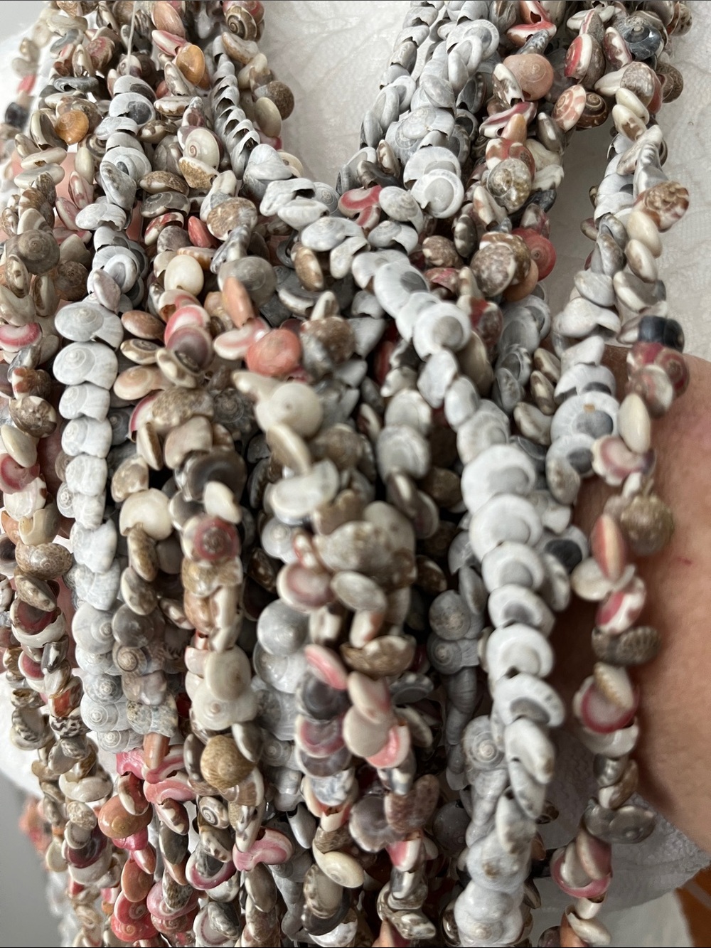 Natural Sea Shells 16 VTG Strands for Crafts ,Hanging Strands approx 250 shells